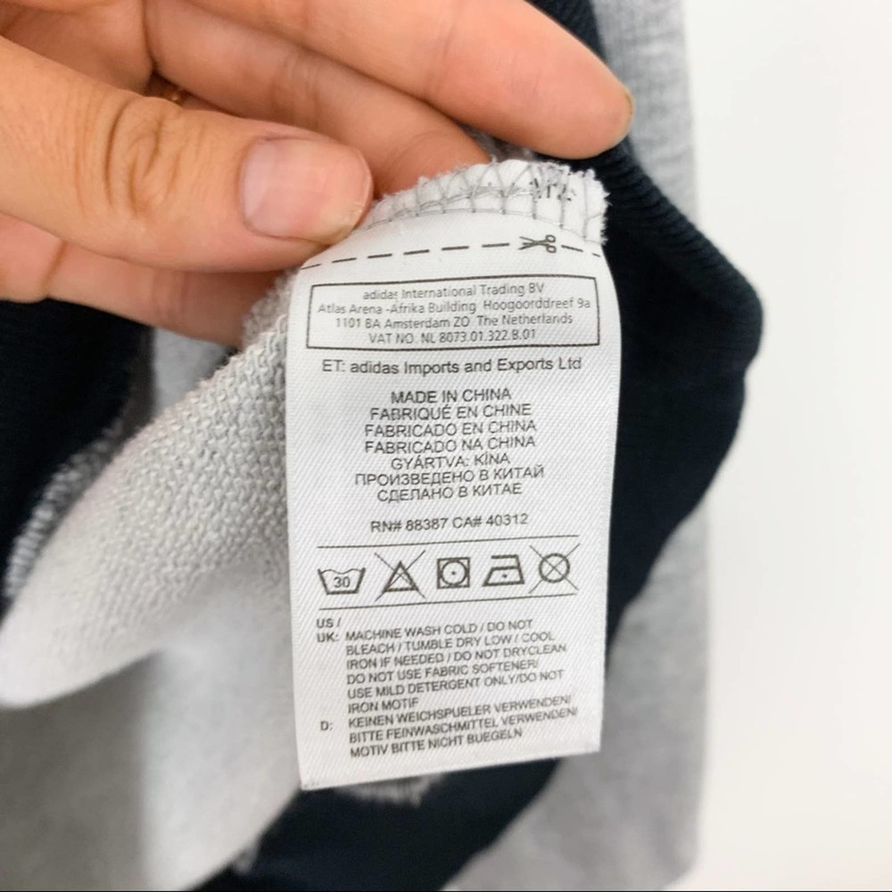 Adidas Originals Logo Grey Snap Buttons Sweatshirt Hoodie Mens Size Small - Picture 11 of 13